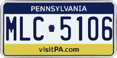 PA license plate MLC5106