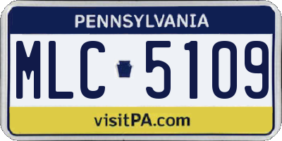 PA license plate MLC5109