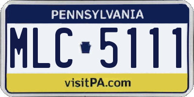 PA license plate MLC5111