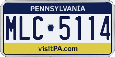 PA license plate MLC5114