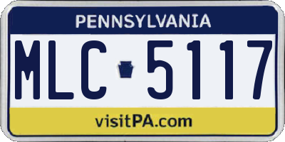 PA license plate MLC5117