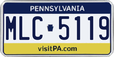 PA license plate MLC5119