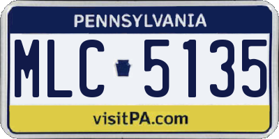 PA license plate MLC5135