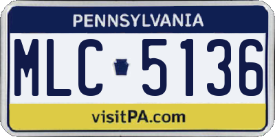 PA license plate MLC5136