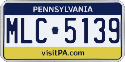 PA license plate MLC5139