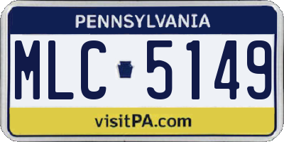PA license plate MLC5149