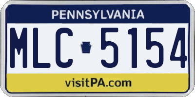 PA license plate MLC5154