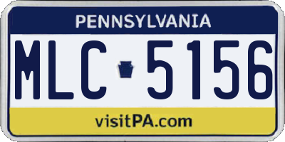 PA license plate MLC5156