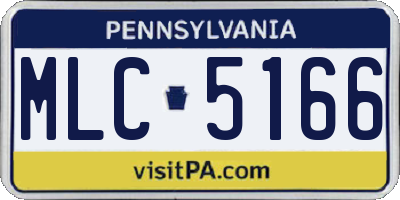 PA license plate MLC5166