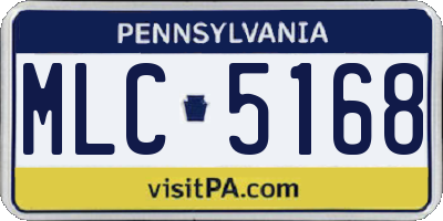 PA license plate MLC5168