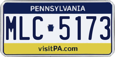 PA license plate MLC5173