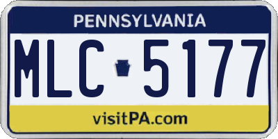 PA license plate MLC5177