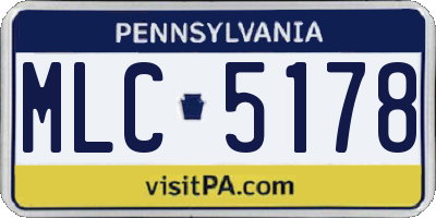 PA license plate MLC5178