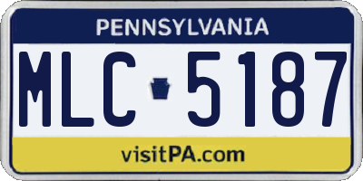 PA license plate MLC5187