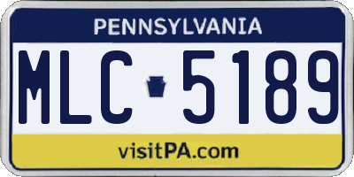 PA license plate MLC5189