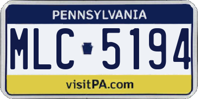 PA license plate MLC5194