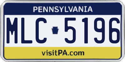 PA license plate MLC5196