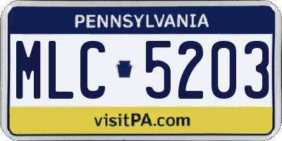 PA license plate MLC5203