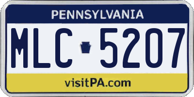 PA license plate MLC5207