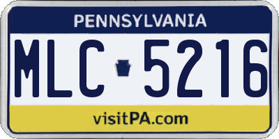 PA license plate MLC5216