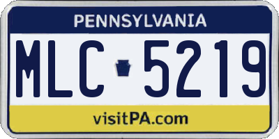 PA license plate MLC5219