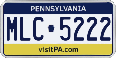 PA license plate MLC5222