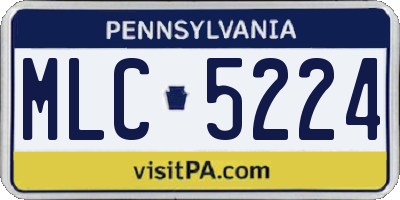 PA license plate MLC5224