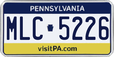 PA license plate MLC5226
