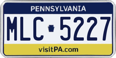 PA license plate MLC5227