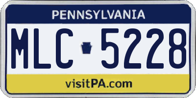 PA license plate MLC5228