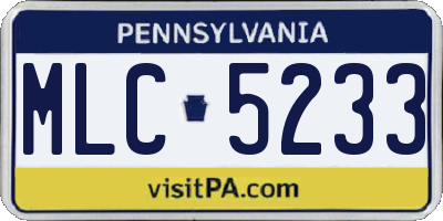 PA license plate MLC5233