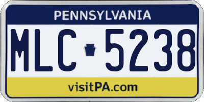 PA license plate MLC5238
