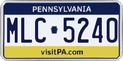 PA license plate MLC5240