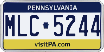 PA license plate MLC5244
