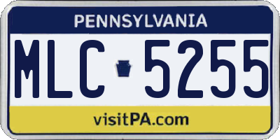 PA license plate MLC5255