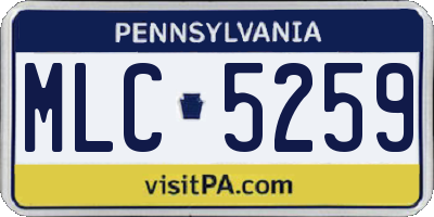 PA license plate MLC5259