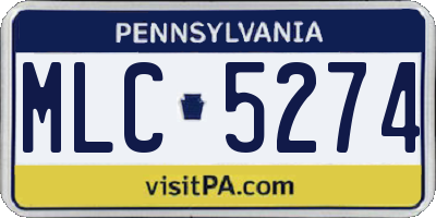 PA license plate MLC5274