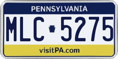 PA license plate MLC5275