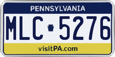 PA license plate MLC5276