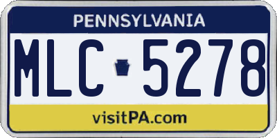 PA license plate MLC5278