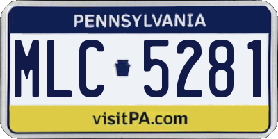 PA license plate MLC5281