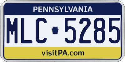 PA license plate MLC5285