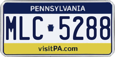 PA license plate MLC5288