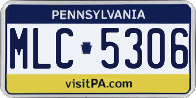 PA license plate MLC5306