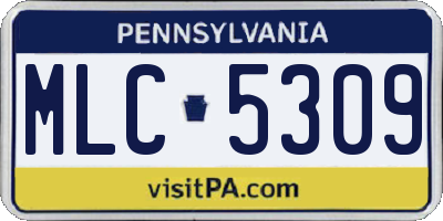 PA license plate MLC5309