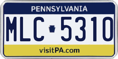 PA license plate MLC5310