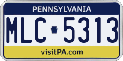PA license plate MLC5313