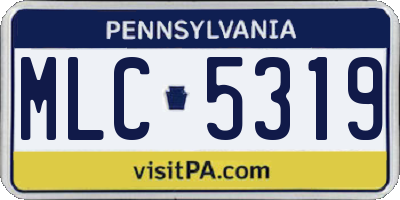 PA license plate MLC5319