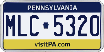 PA license plate MLC5320