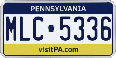 PA license plate MLC5336